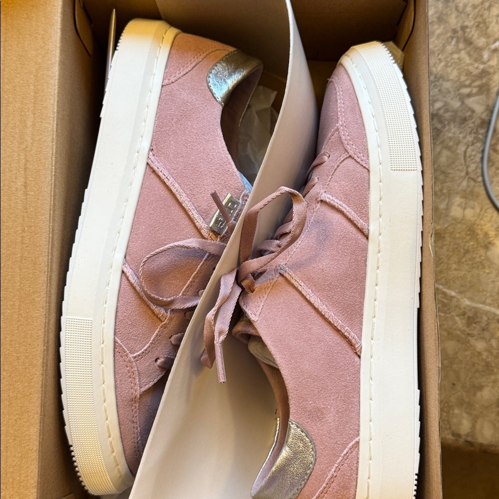 UGG Alameda Lace-Up Sneaker Tennis Shoe NIB Rose Grey Silver W Size 8M  # LWA8-1